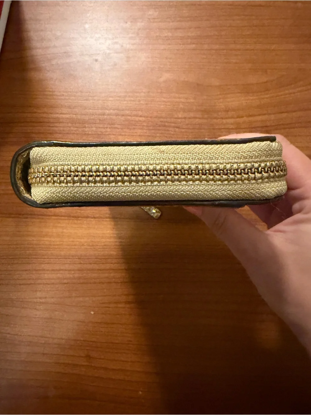 Kate Spade New York Gold Glitter Zip Around Wallet